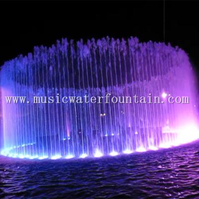 China PLC Controlled Running Water Fountain Color Changing Round Water Fountain For Lake for sale