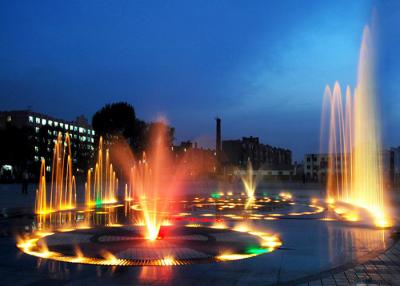 China Industry Music Water Feature / Water Fountain Changeable Led Lighting CE Certification for sale