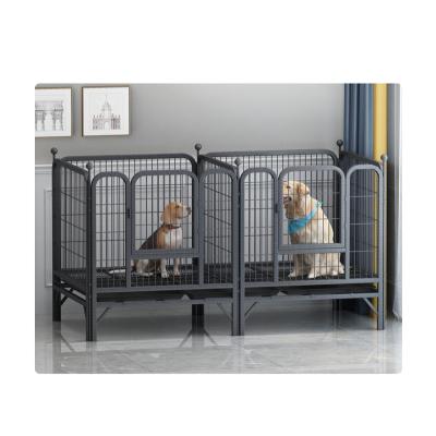 China Reinforced and Exquisite Breathable Pet Cages Hot-Selling Large Foldable Pet Cages Carrier Double Door Collapsible Kennel for sale