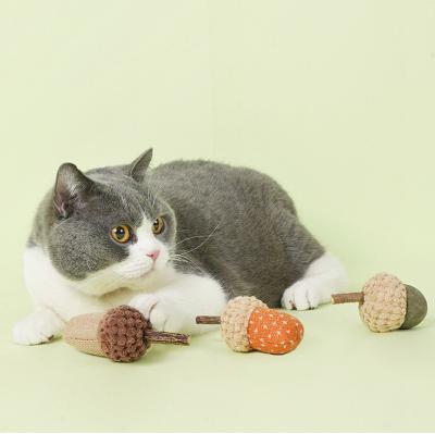 China Popular Undamaged Toy Pet Chew Toy Cat Feather Plush Simulation Flower Leaf Filling Ball Viable Cats Small Animals for sale