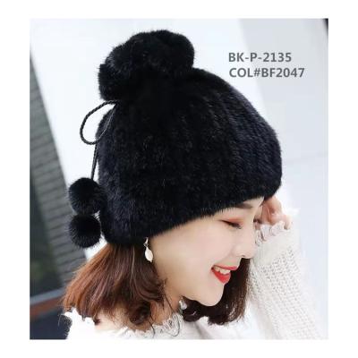 China Fashion All-match Chinese Style Classic Long Mink Hat Winter Hat For Women for sale