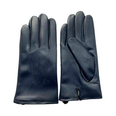 China Widely Used Black Set of Daily Life Hot Sale Winter Daily Wear Lambskin Leather Gloves for sale