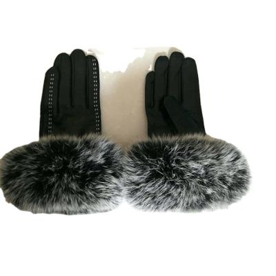 China Wholesale Warm Handmade Custom Long Velvet Padded Sheepskin Gloves Winter Gloves for sale