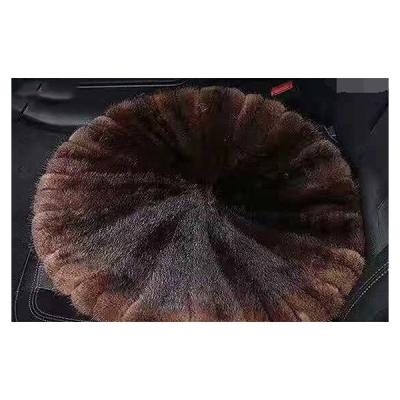 China Factory wholesale high quality soft Brown Mink Tail Skin Cushion directly for sale