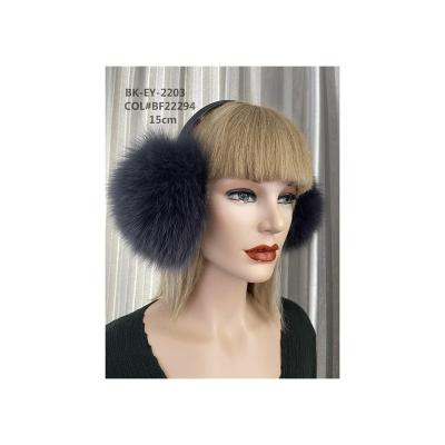 China Factory Supply Good Quality Black Fox Leather Earmuff One Size Attractive Lamb Skin for sale