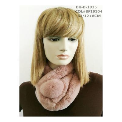 China Rex Factory Manufacture High Quality Women's Winter Thicken Pink Rabbit Fur Scarf for sale