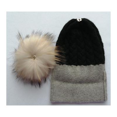 China Black angora Gray Double Color Raccoon Winter Hats of COMMON manufacture for girls for sale