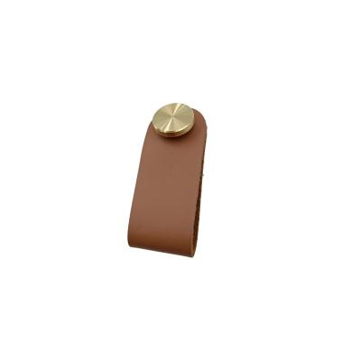 China Modern Furniture knobs, leather knobs, furniture knobs European modern wardrobe drawer door custom leather knobs products for sale