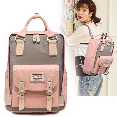 China Japanese and Korea anti-theft girls fashion large capacity candy colors canvas vintage laptop travel bags school backpack for sale