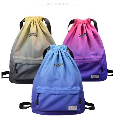 China 2021 Fashion Summer Waterproof Nylon Outdoor Training Swimming Fitness Bags Gym Bag Sports Shoulder Bag Drawstring Backpacks for sale