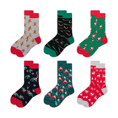 China Wholesale Christmas 2021 Quentin Mens Christmas Socks Crew Cotton Breathable Unisex Caus Santa for sale