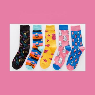 China Quentin Dropshipping Wholesale Mens High Quality Jacquard Happy Fashionable Novelty Creative Crew Made Your Own Designer Socks for sale