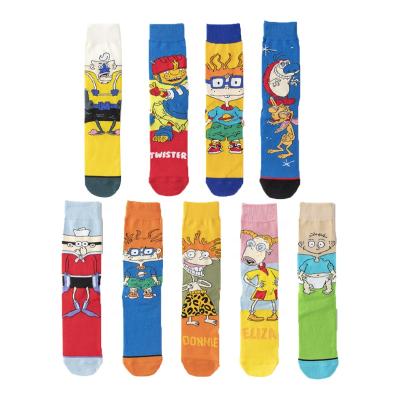 China Trendy Wholesale Unisex Quentin's Funny Novelty Men's Comics Cartoon Socks Dropshipping Custom New Mens Designer Happy Viable Character for sale