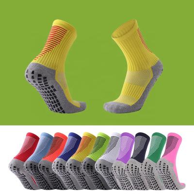 China Quentin Professional Unisex Viable Custom Grip Knocks Custom Logo Athletic Designer Anti Slip Sports Football Socks for sale