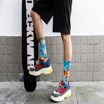 China Promotion high quality QUICK DRY men heat breathable 100% cotton sublimation printing tie dye socks for sale