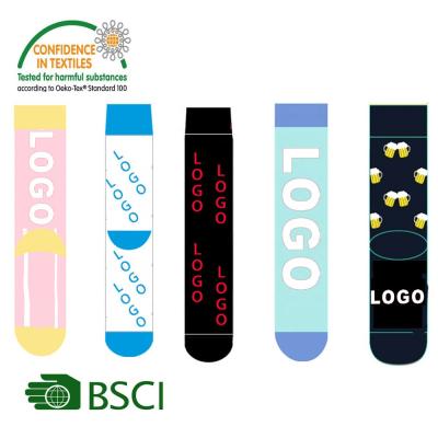 China Quentin Dropshipping QUICK DRY 2022 Good Quality Women Colored Dress Socks Happy Crew Logo Fashion Design Crazy Funny Custom Made Bangs for sale