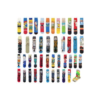 China Wholesale Viable Comics Fashion Funny Design Happy Crazy Men Superhero Comic Bangs Custom Logo High Quality Cotton Crew Socks for sale