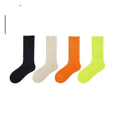 China Quentin Spring Autumn Men Women Solid Color Pile QUICK DRY Pile Socks Custom Sports Ribbed Crew Socks for sale