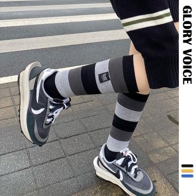 China Wholesale QUICK DRY Pile Long Crew Socks Private Label Logo Stripes Unisex Slouch Socks Custom Made Men Women for sale