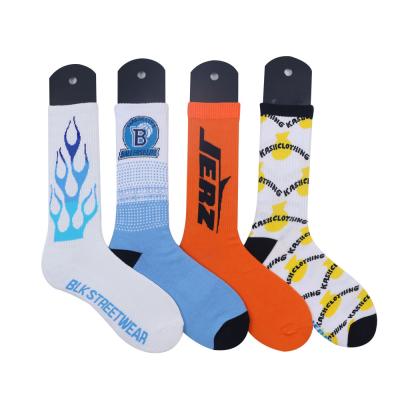 China Quentin Dropshipping Premium Basketball Team Viable Custom Design Men Crew Custom Made Cotton Grip Logo Sport Socks Sporty for sale