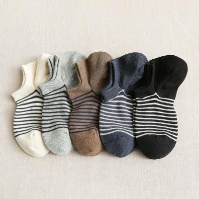 China Wholesale Summer QUICK DRY Mens Spring Socks Short Cut Breathable Striped Boat Low Socks Unisex for sale