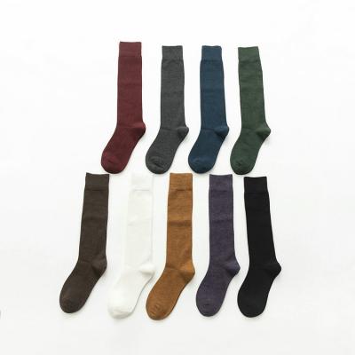 China Cotton QUICK DRY Casual Breathable Ladies Long Boots Solid Color Knee High Socks For Woman for sale