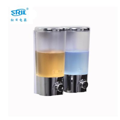 China Plastic Double Soap Dispenser Chrome Manual Liquid Soap Dispenser (808-42) for sale