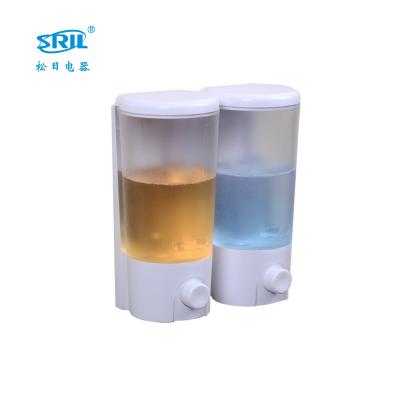 China Double Soap Dispenser 800ML White Plastic Hand Liquid Soap Dispenser Manual Soap Dispenser (SRL808-42) for sale