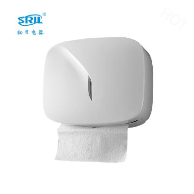 China Modern Wall Mounted For Hotel Bathroom Toilet Mall Square Contracted Design White Paper Towel Dispenser Tissue Box With Lock for sale