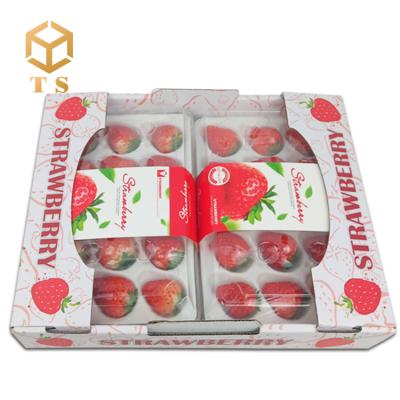 China Recyclable Custom Packaging Corrugated Cardboard Strawberry Boxes Logo Delivery Fruit Packaging for sale