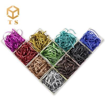 China Waterproof 50g Shred Gift Box Rose Gold Filler Silk Filling Shreded Various Colors Shredded Paper Ply for sale