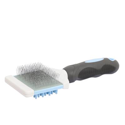 China Viable Factory Wholesale Pet Double Sided Massage Brush Cat Pin Brush Pet Dog Grooming Slicker Brush for sale