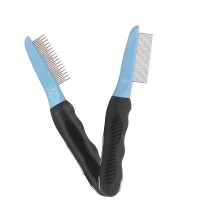 China Factory Wholesale Two Style Pet Metal Pin Comb Dog Cat Flea Viable Grooming Comb for sale