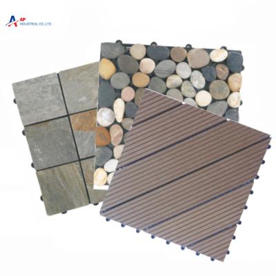 China Eco-Friendly Wood Plastic Composite Decking Tiles Diy Outdoor Tile Interlock Terrace Wpc Decking Tiles for sale