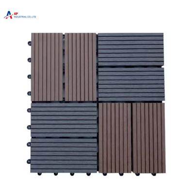 China Fast-Build Eco-Friendly Decking Interlocking Outdoor Wpc Patio Deck Tiles Garden Decking Tiles for sale