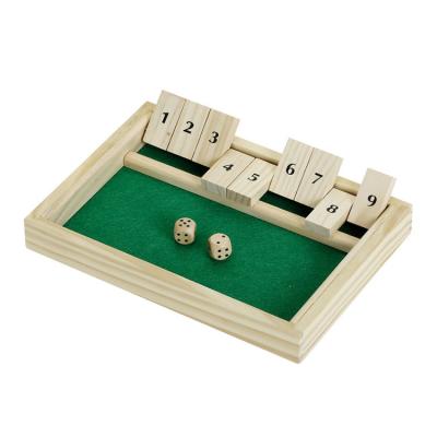 China Wooden Pine Table Game Wood 2 Player Closed Box Dice Set for sale