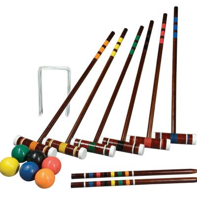 China Outdoor Playset Garden Game Six-player Croquet Set Wooden Croquet Balls Mallets for sale