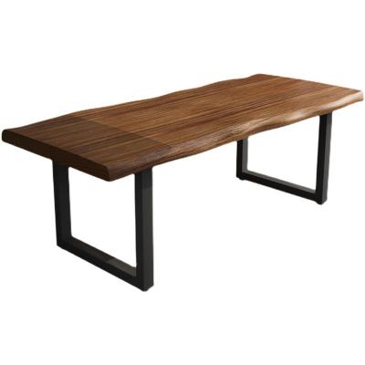 China Wooden Industrial Solid Wood Board With Metal Legs Table Set For Living Room Dining Room for sale