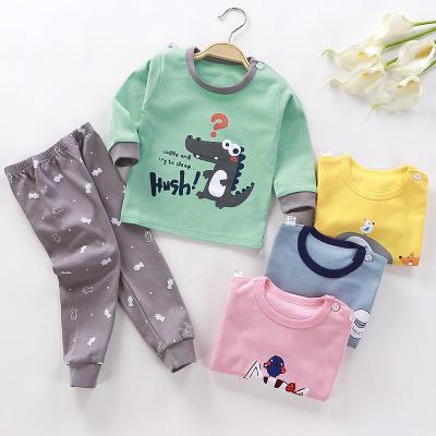 China 2021 antibacterial new spring baby clothes set cotton long sleeve baby boy girl suit 0-2 years old children's clothes for sale