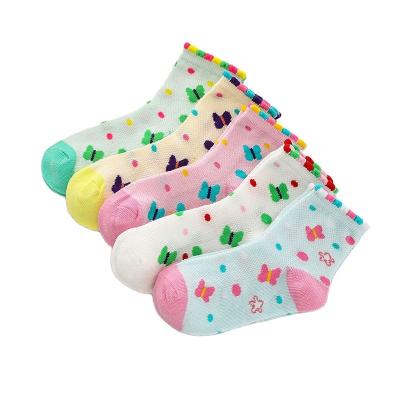 China New Cotton Mesh Lace Candy Color Children Girls Socks Summer Sporty Girls Socks 1-12 Years Old Kids Kid for sale