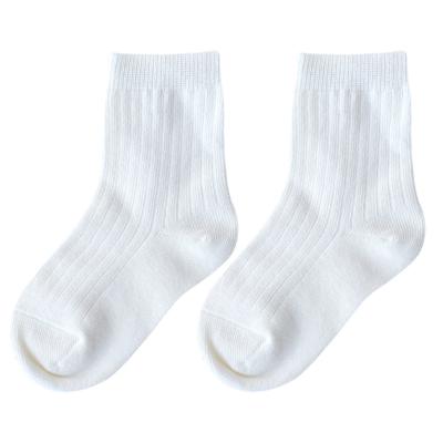 China Custom OEM Sporty Soft Basic Kids Sports White Candy Color Kids Socks for sale