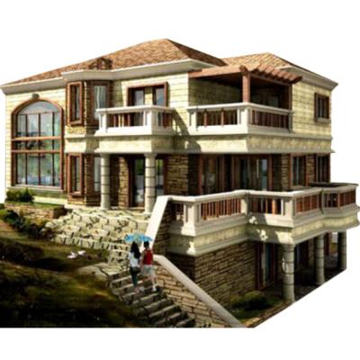 China Modern light steel villa with the service life of more than 100 years, 200-500 square meters Mediterranean style double-layer villa for sale