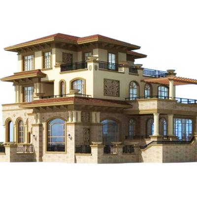 China Modern light steel villa with the service life of more than 100 years, 200-500 square meters Mediterranean style double-layer villa for sale