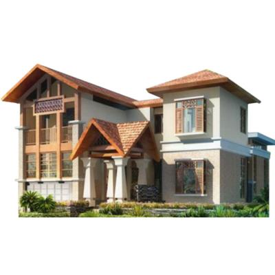 China Modern light steel villa with the service life of more than 100 years, 200-500 square meters Mediterranean style double-layer villa for sale