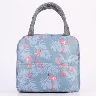 China With Functional USB Cooler Lunch Box Portable Insulated Pattern Canvas Lunch Bag Thermal Food Picnic Lunch Bags For Women Kid for sale