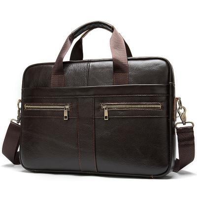 China With USB Computer Handbag Business Bag Design Softly Sided Coffee Waterproof Men Briefcase Genuine Leather Laptop for sale