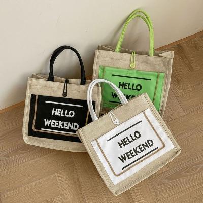 China Casual Tote Bag Large Capacity Canvas Handbags Fashion Women Shoulder Tassel Design Simple Shopping Bag Female Clutch School Package bolso for sale