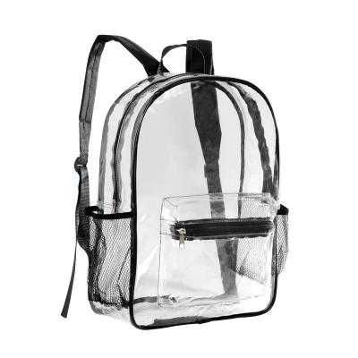 China Large Capacity Anti-theft Transparent Plastic Outdoor Rucksack Heavy Duty Clear PVC School Bags for sale