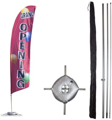 China Advertising durable beach flag with water tank beach flag printing beach flag pole and base for sale