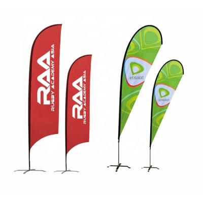 China Custom Outdoor Advertising Sublimation Knife Shape Knife Shape Printing Flying Health Care Institutes Double Sided Beach Flag Banner Custom Beach Flag for sale